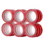 Banda adeziva PVC rosu 9 mm x 66 m - imagine 2
