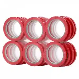 Banda adeziva PVC rosu 9 mm x 66 m - imagine 2