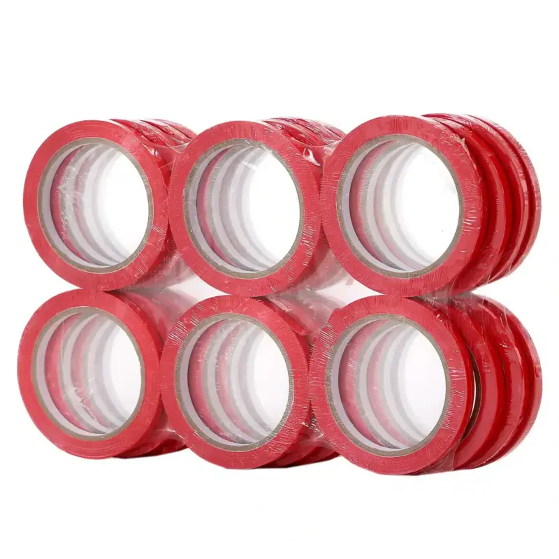 Banda adeziva PVC rosu 9 mm x 66 m - imagine 2