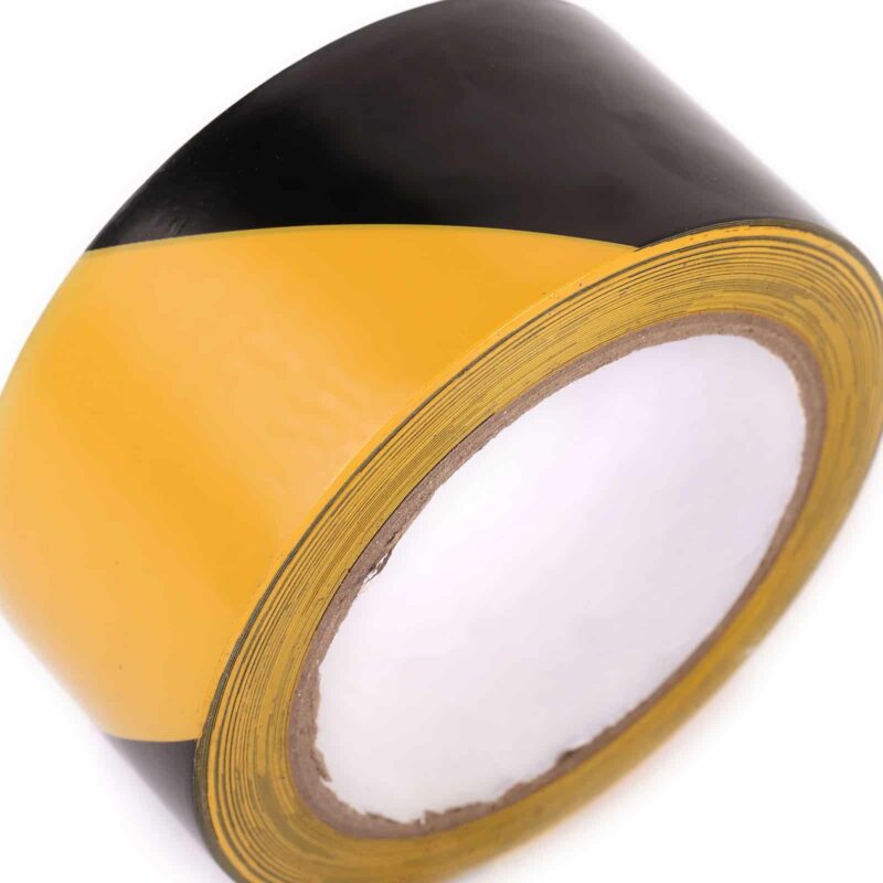 Banda adeziva de marcare 48 mm x 30 m, galben/negru - imagine 2
